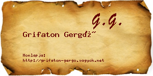Grifaton Gergő névjegykártya